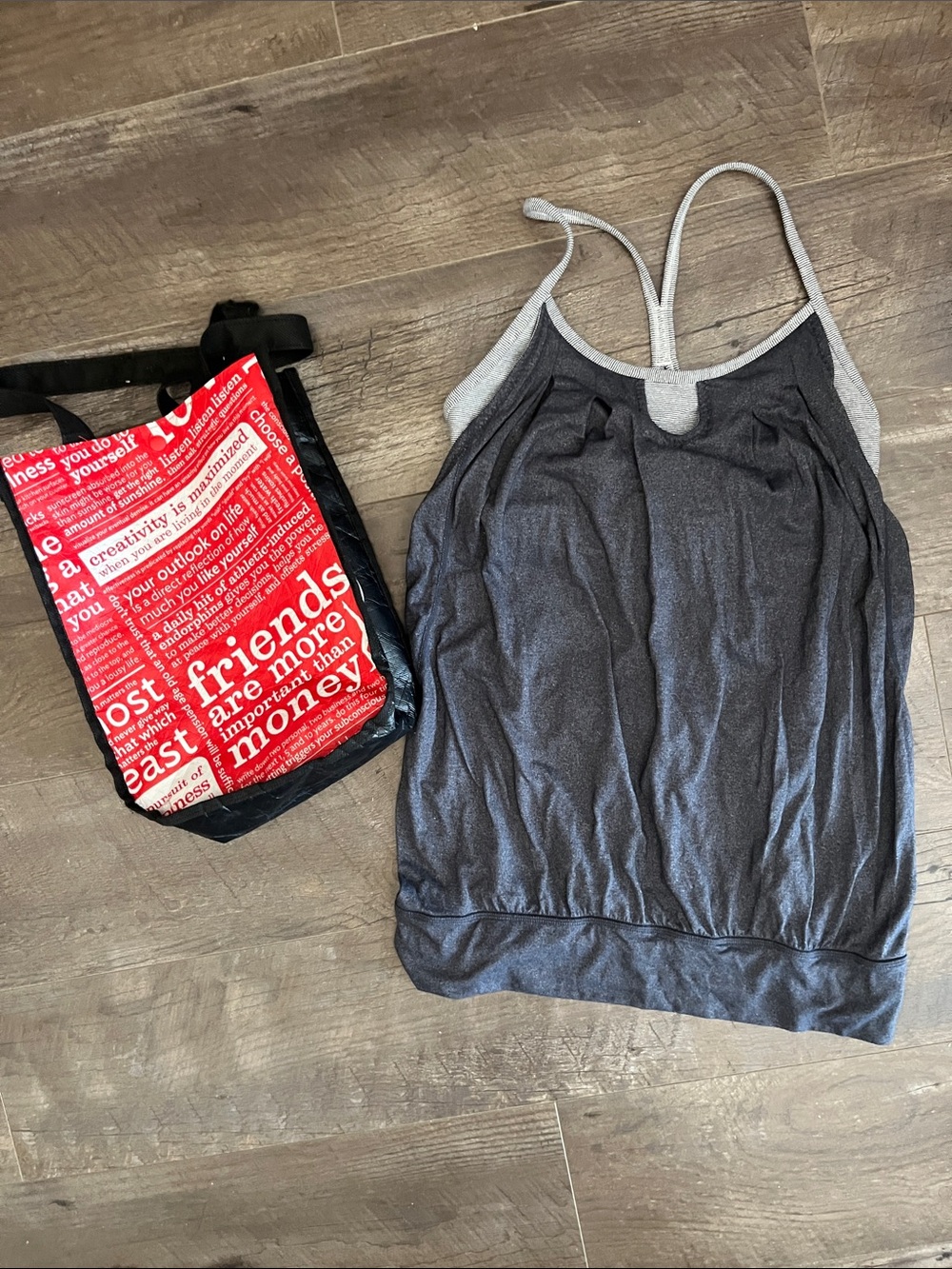 Lululemon Gray Metallic Strappy Tank Top